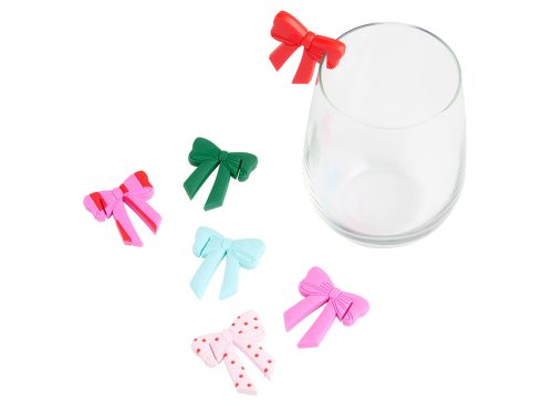 Drinking Buddies Silicone Bow Glass Markers 6 Pack
