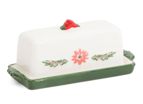 ELSWORTH AVENUE Poinsietta Butter Dish