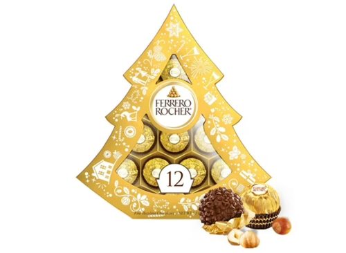 Ferrero Rocher, Premium Milk Chocolate Hazelnut, Individually Wrapped, 12-Count, Holiday Chocolate Gift Box