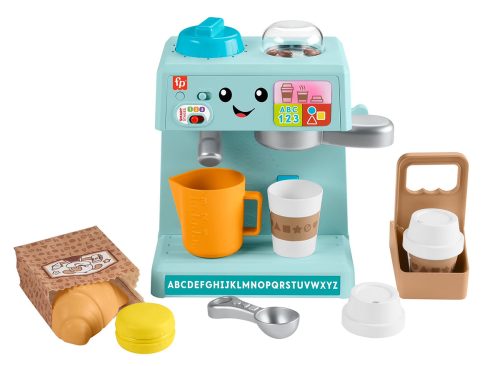 Fisher-Price Laugh & Learn Learn & Serve Coffee Café Toddler Electronic Toy, 10 Play Pieces