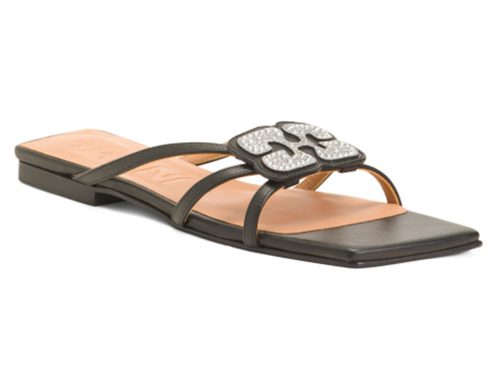 GANNI Made In Spain Butterfly Strass Flat Sandals