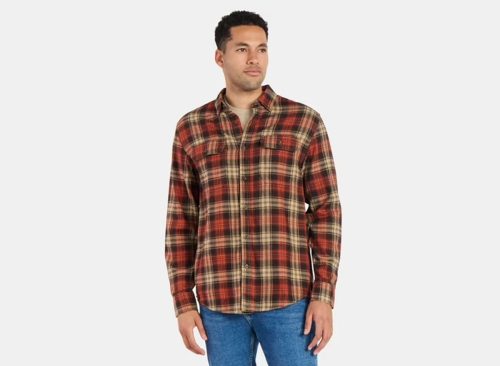 George Men's and Big Men's Double Pocket Flannel Shirt