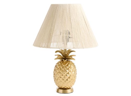 Gold Metal and Cotton Twine Pineapple Shaped Table Lamp