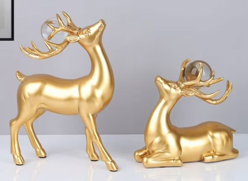 Gold Reindeer Ornaments Christmas Deer Decorations