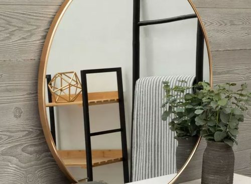 Gold Round Wall Mirror