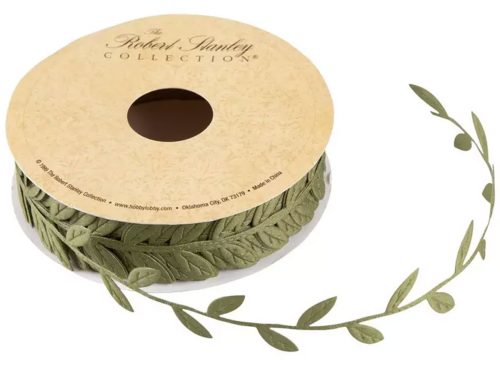 Green Leaf Cutout Ribbon - 1"