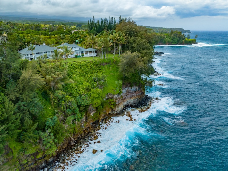 An aerial view of the Hamakua Hotel