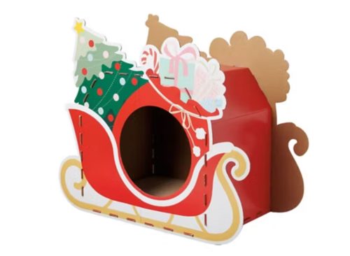 Heart to Tail Cat Scratching Playhouse - Santa's Sleigh