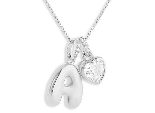 Holiday Lane Sterling Silver Initial Charm Necklace in Holiday Ornament, Macy's Exclusive