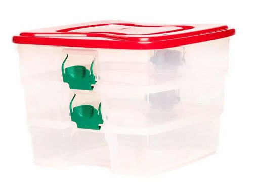 Homz 3-in-1 Organizer Storage Container with Ornament Dividers