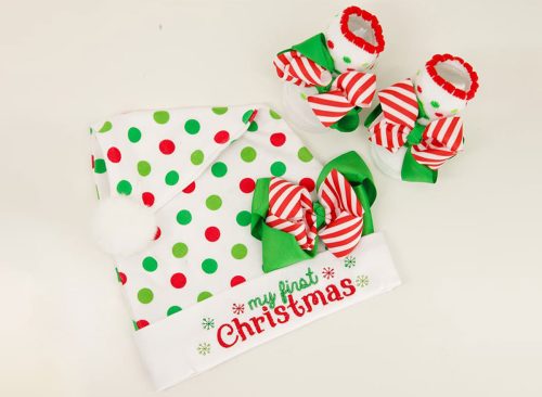 Infant Polka Dot My First Hat and Sock Set