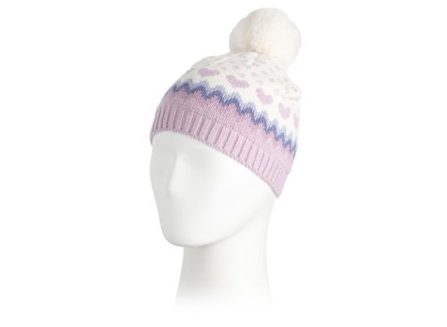 JANIE AND JACK Heart Intarsia Pom Pom Beanie