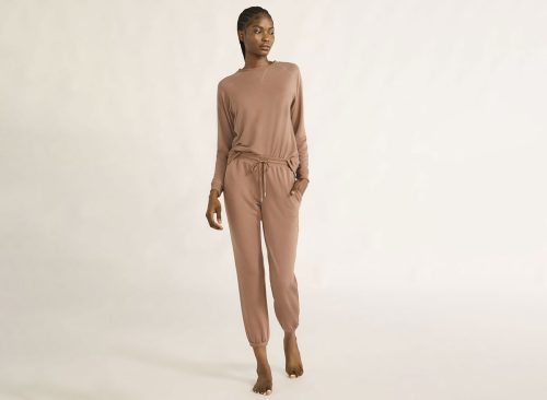 Joyspun Women's and Women's Plus French Terry Sweatshirt and Joggers Set, 2-Piece