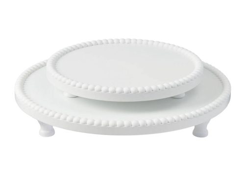 Kirkton House Round Shaped Tiered Trays, Whitewash