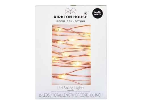 Kirkton House Warm White LED String Lights with Copper Wire