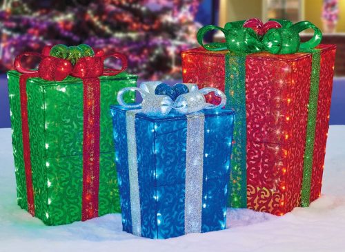 LED Decorative Gift Boxes, Set of 3