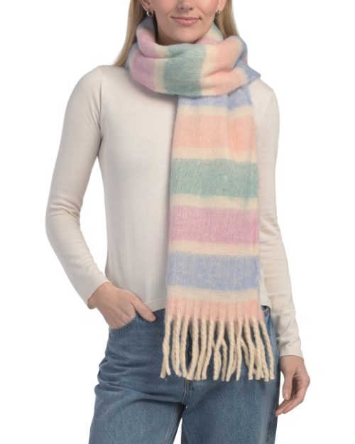 LULLA COLLECTION Color Block Small Striped Scarf