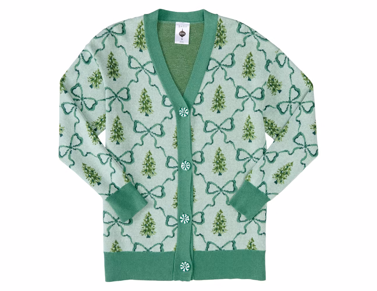 Ladies Holiday Cardigan Christmas Tree