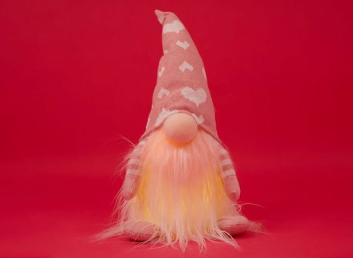 Light Up Pink Fabric Gnome