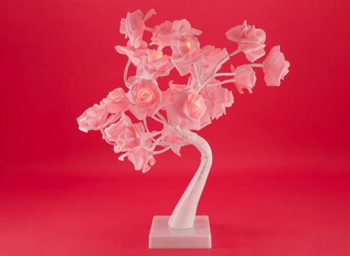 Light Up Pink Roses Tree