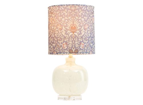 MARTHA STEWART 24in Ceramic Floral Velvet Shade Table Lamp