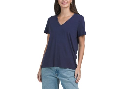 MICHAEL STARS Made In Usa Skyler Relaxed V-neck Tee