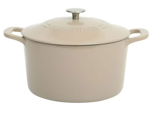 Martha Stewart Everyday Eastwick 7 Quart Enamel on Cast Iron Dutch Oven Taupe