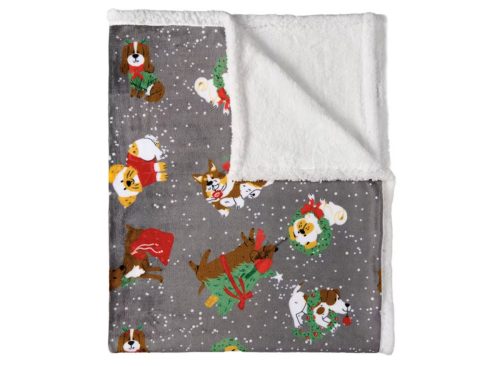 Merry Moments 50"x 70" Soft Plush Holiday Pet Throw - Dogs