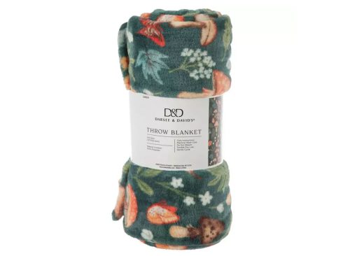 Mushrooms & Leaves Throw Blanket