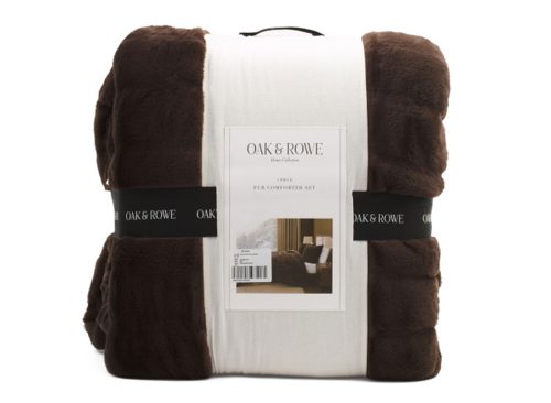 OAK AND ROWE 3pc Luxury Faux Fur Comforter Set