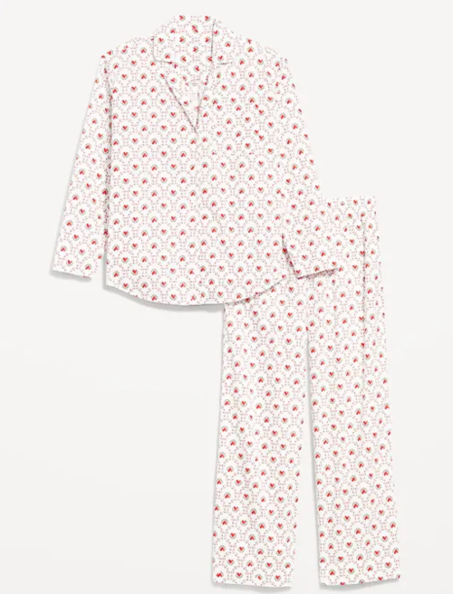 white and pink pajamas