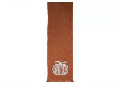 Orange & Cream Pumpkin Woven Table Runner