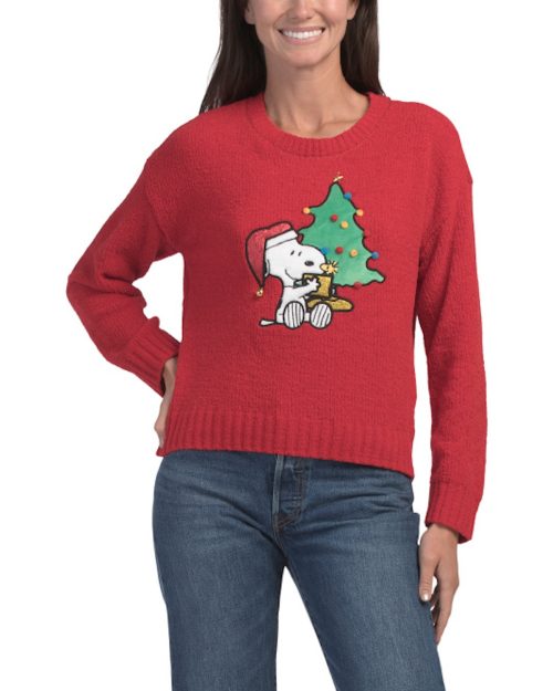 PEANUTS Crewneck Chenille Snoopy Sweater