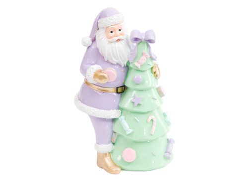 PEPPERMINT SQUARE Santa With Christmas Tree Decor