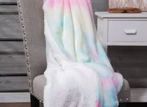 Pastel Tie-Dye Fleece Throw Blanket