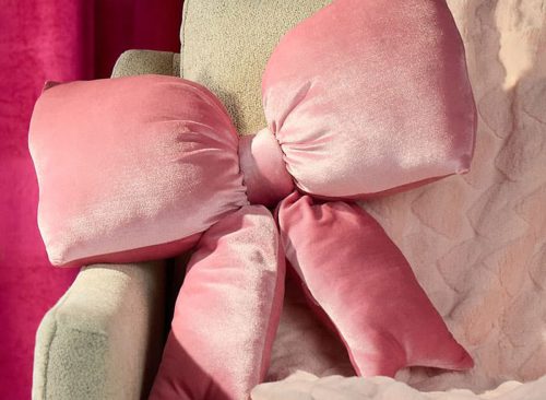 Pink Bow-Shaped Pillow