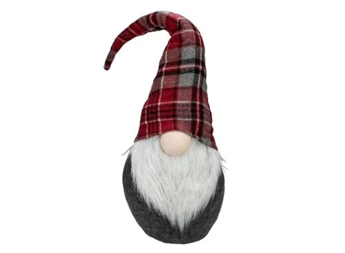 Plaid Bendable Hat Gnome Sitting Christmas Decoration