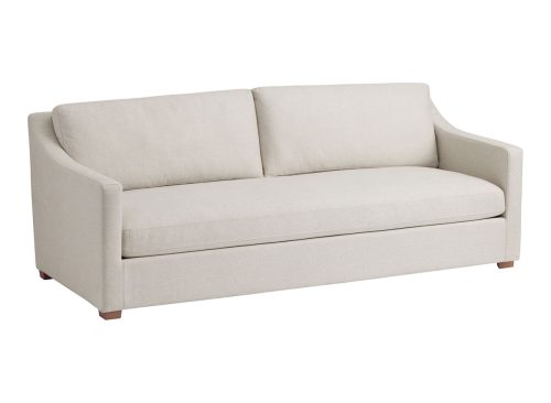 Providence Heathered Ivory Slope Arm Bench Seat Sofa