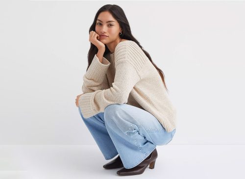 Ribtrim Boatneck Sweater