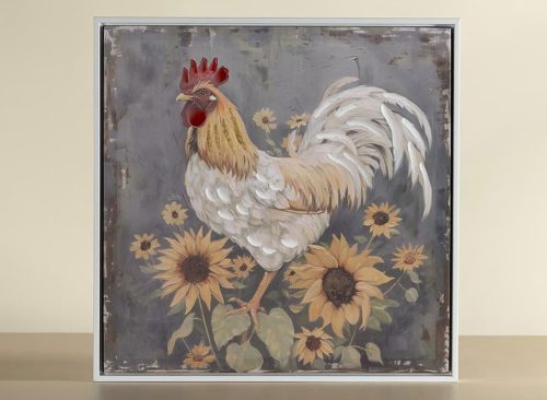 Rooster Framed Canvas