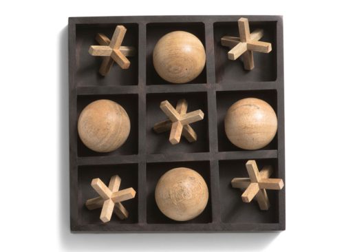 SAGEBROOK HOME 10x10 Wood Tic Tac Toe Decorative Coffee Table Game