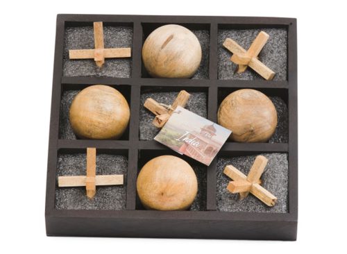 SAGEBROOK HOME 10x10 Wooden Tic Tac Toe Decorative Coffee Table Game