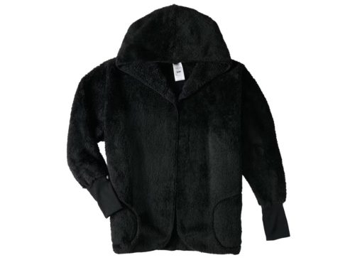 Serra Ladies Sherpa Hoodie Jacket - Black, S/M