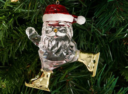 Skating Santa Ornament