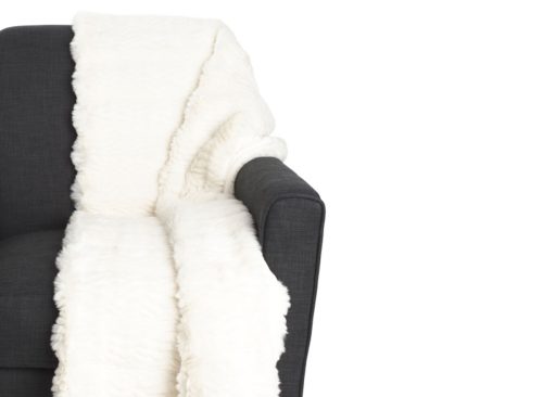 TAHARI Luxe Textured Faux Fur Throw