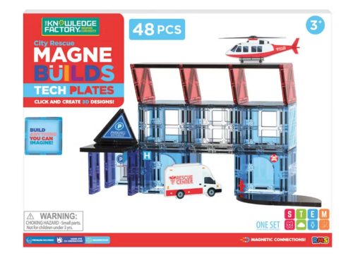 The Knowledge Factory 48 Piece City Rescue Magnetic Tiles Build Plates