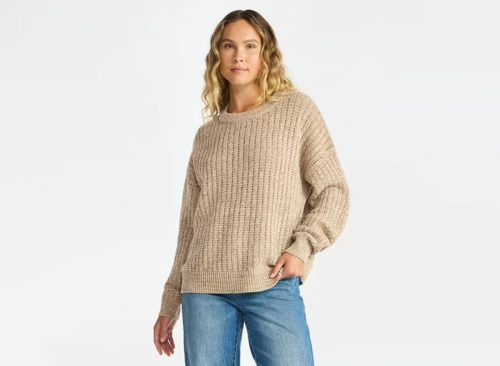 Time and Tru Women's and Women's Plus Textured Stitch Sweater