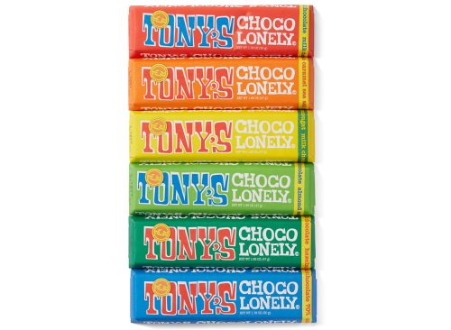 Tony's Chocolonely Chocolate Bars Rainbow Tasting Pack Package of 6