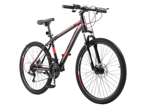 UBesGoo 26" Lightweight Explorer Mountain Bike, 21-Speed for Men and Women Disc Brakes & Suspension, Red/Black