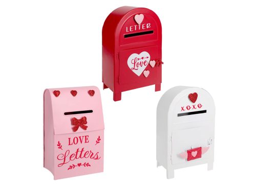 Valentine's Day Metal Mail Box, Assorted Colors And Styles